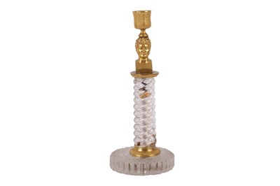 Lot 88 - AN ORMOLU AND GLASS CANDLESTICK, 19TH CENTURY AND LATER