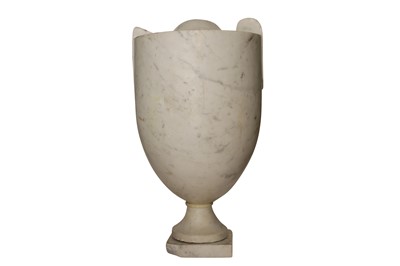 Lot 215 - A GREY VEINED MARBLE URN