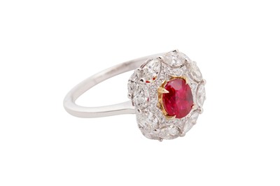 Lot 58 - A ruby and diamond ring