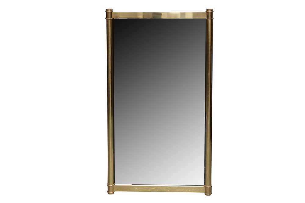 Lot 479 - A RECTANGULAR POLISHED BRASS FRAMED WALL