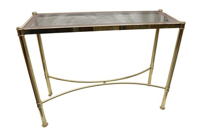 Lot 474 - A RECTANGULAR BRASS CONSOLE TABLE, CONTEMPORARY