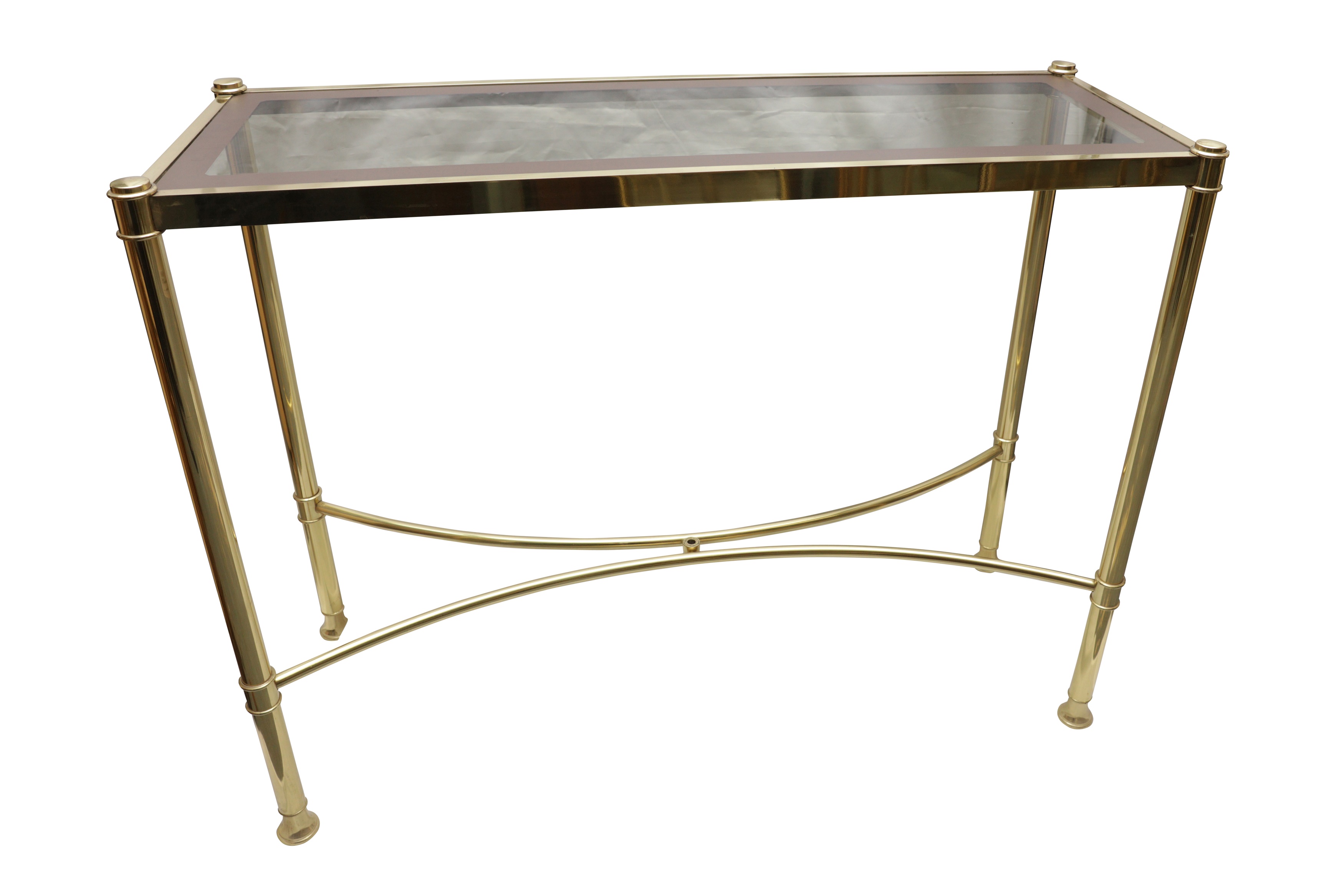 Lot 870 A RECTANGULAR BRASS CONSOLE TABLE,