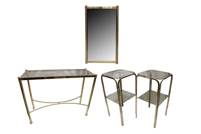Lot 870 - A RECTANGULAR BRASS CONSOLE TABLE, CONTEMPORARY