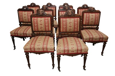 Lot 131 - A SET OF TEN UNUSUAL 19TH CENTURY OAK DINING CHAIRS