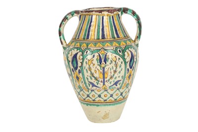 Lot 643 - A POLYCHROME-PAINTED CHEMLA POTTERY WATER JUG