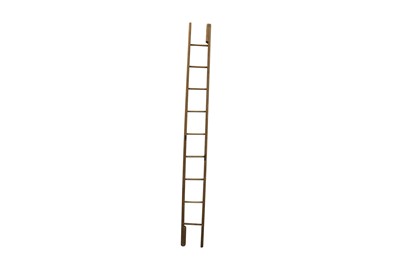 Lot 243 - A FOLDING WOODEN LIBRARY LADDER