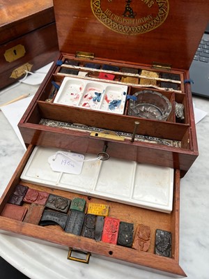 Lot 196 - TWO LATE 19TH CENTURY ENGLISH PAINTER'S BOXES