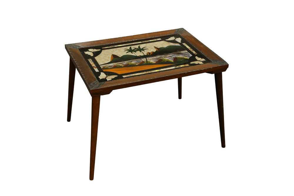 Lot 95 - TAXIDERMY/ ENTOMOLOGY: BUTTERFLY WINGS TABLE, EARLY-MID 20TH CENTURY