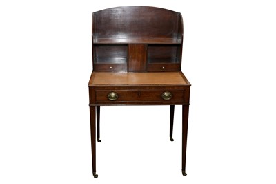 Lot 192 - A GEORGE III AND LATER MAHOGANY BONHEUR DU JOUR