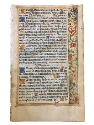 Lot 513 - Leaves from a Book of Hours.