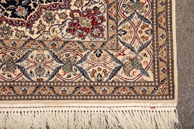 Lot 95 - AN EXTREMELY FINE PART SILK NAIN RUG, CENTRAL PERSIA