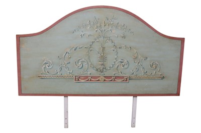 Lot 130 - AN ITALIAN 18TH CENTURY STYLE PAINTED HEADBOARD, BY PATINA, LATE 20TH CENTURY