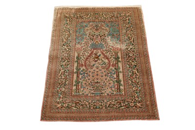 Lot 22 - AN EXTREMELY FINE SILK CHINESE PRAYER RUG