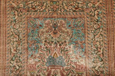Lot 22 - AN EXTREMELY FINE SILK CHINESE PRAYER RUG
