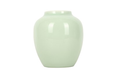 Lot 936 - A CHINESE CELADON-GLAZED JAR.