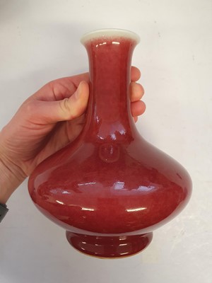 Lot 193 - A CHINESE COPPER RED-GLAZED BOTTLE VASE.
