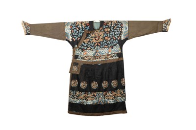 Lot 288 - A RARE IMPERIAL CHINESE MIDNIGHT BLUE-GROUND FORMAL 'DRAGON' ROBE, CHAOFU.