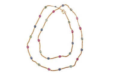 Lot 126 - A multi-coloured sapphire necklace