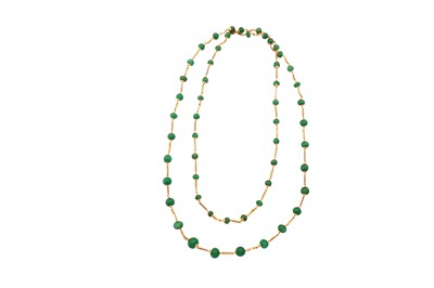 Lot 152 - An aventurine quartz longchain necklace