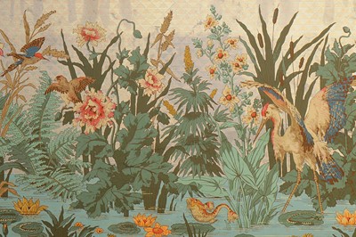 Lot 484 - A LARGE FRENCH WALL PAPER PANEL, IN THE AESTHETIC MOVEMENT TASTE, 20TH CENTURY