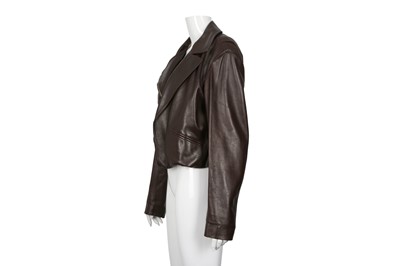 Lot 206 - Yves Saint Laurent Brown Leather Jacket - Size 40