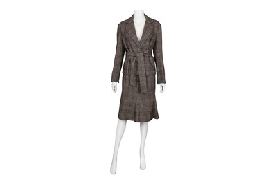 Lot 353 - Yves Saint Laurent Black Check Wool Skirt Suit - Size 40