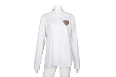 Lot 376 - Christian Dior White Embellished Crest Shirt - Size 42