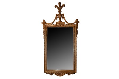 Lot 290 - A GILT WOOD AND GESSO RECTANGULAR PIER MIRROR, IN THE CLASSICAL STYLE, 20TH CENTURY
