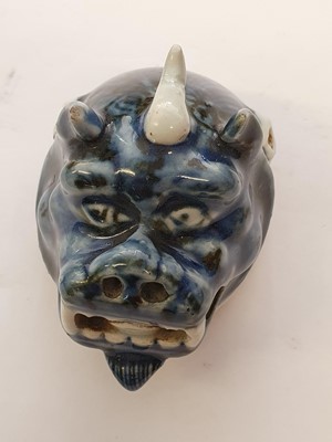 Lot 61 - A CHINESE BLUE AND WHITE 'LUDUAN' CENSER AND COVER