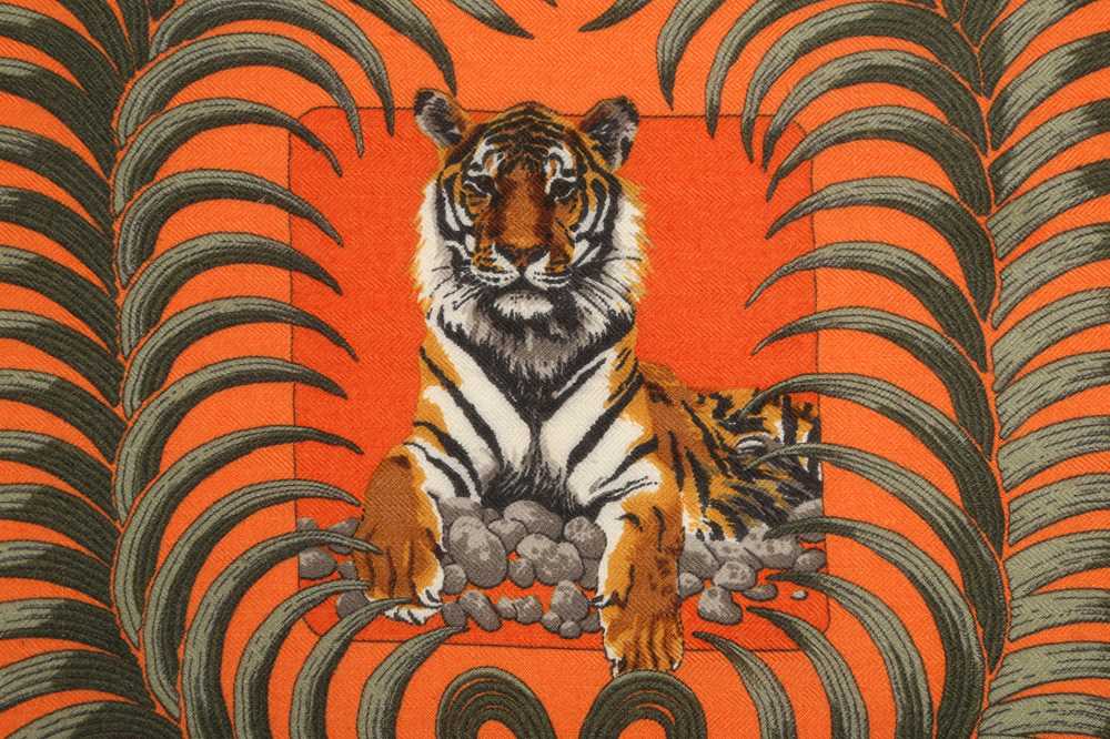 Lot 165 - Hermes Tiger Cashmere Pocket Square