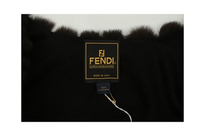 Lot 409 - Fendi Black Cashmere Fur Trim Poncho