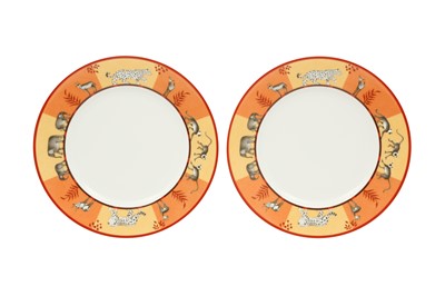 Lot 169 - Two Hermes Orange  'Africa' Dessert Plates