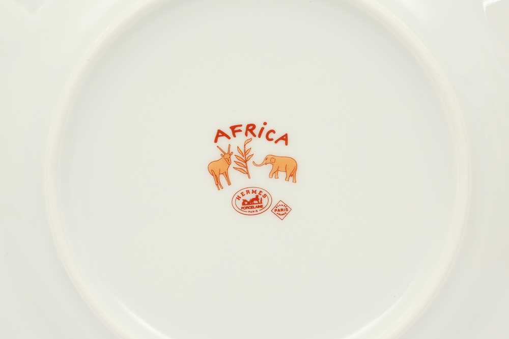Lot 169 Two Hermes Orange 'Africa' Dessert Plates
