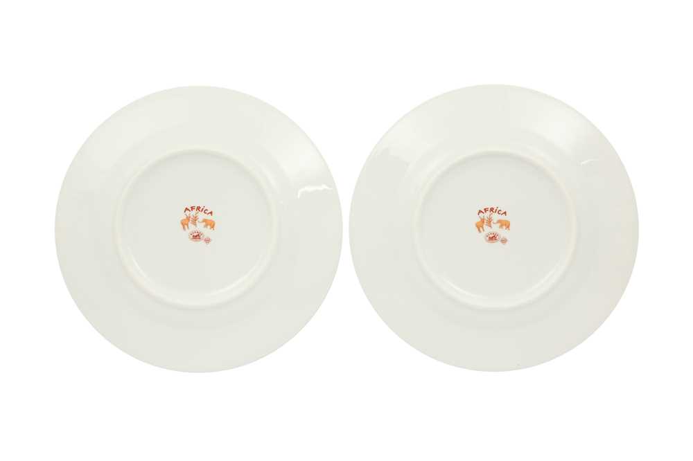 Lot 169 Two Hermes Orange 'Africa' Dessert Plates