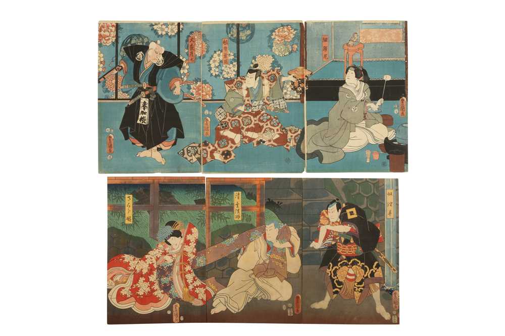 Lot 537 - JAPANESE WOODBLOCK PRINTS BY KUNISADA (1786-1865).