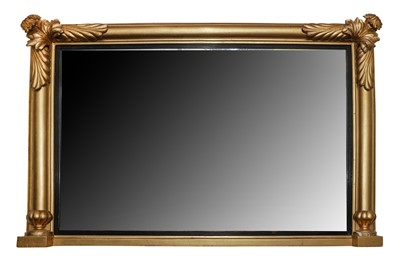 Lot 672 - A WILLIAM IV GILTWOOD OVERMANTEL MIRROR