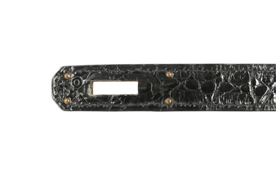 Lot 420 - λ Hermes Black Shiny Crocodile Kelly Sellier 32