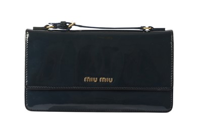 Lot 129 - Miu Miu Navy Patent Leather Wallet