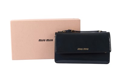 Lot 129 - Miu Miu Navy Patent Leather Wallet