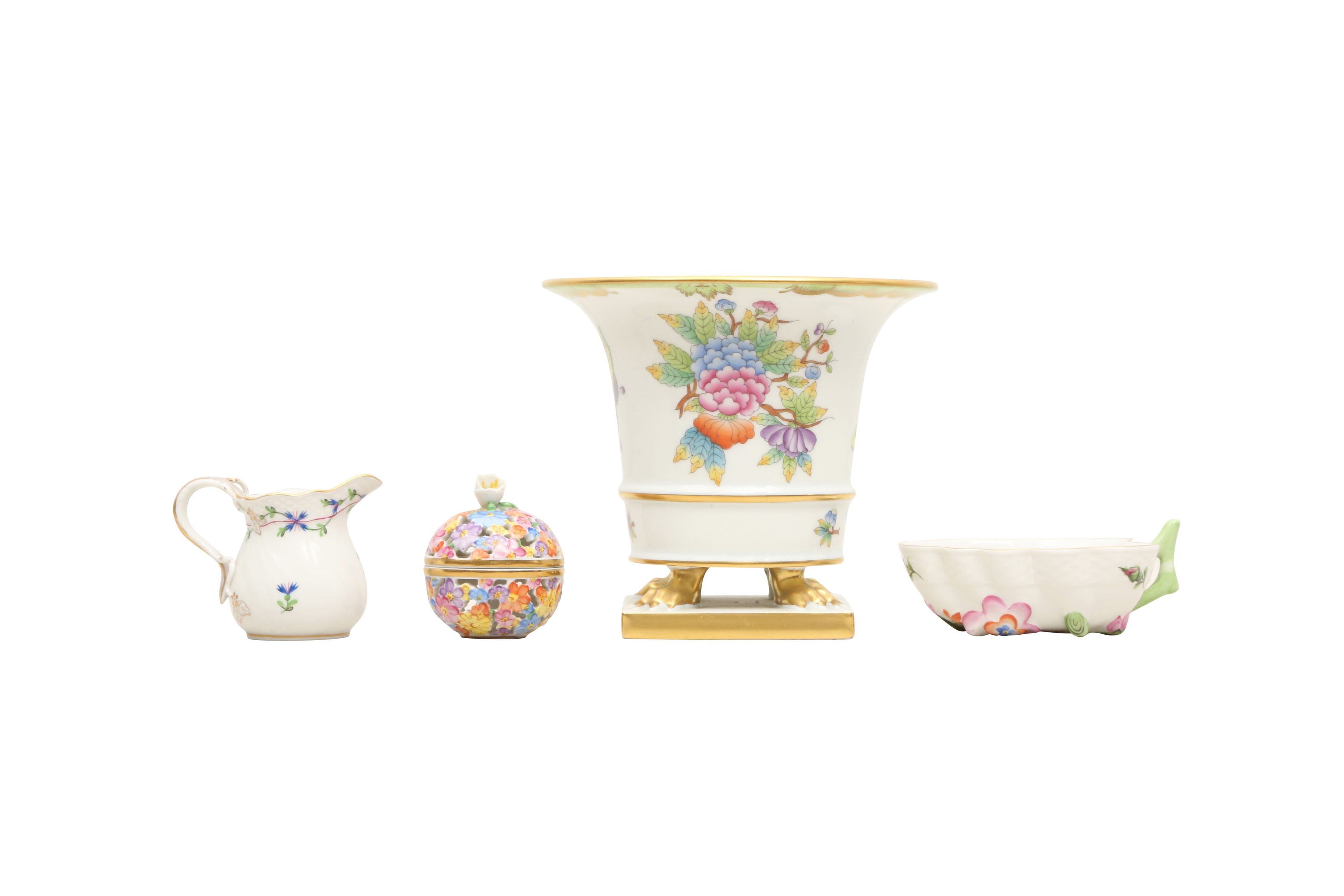 Lot 845 A HEREND PORCELAIN VASE, LATE 20TH CENTURY