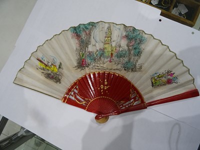 Lot 529 - A BONE FAN, 19TH CENTURY