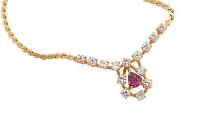 Lot 69 - A ruby and diamond necklace