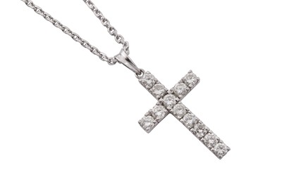 Lot 48 - A diamond cross necklace