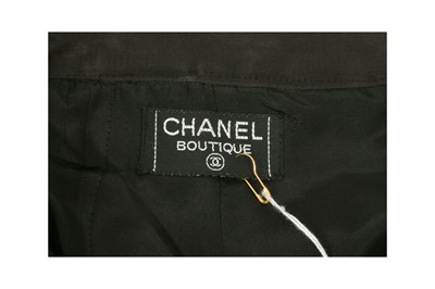 Lot 326 - Chanel Black Wool Asymmetric Skirt Suit