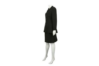 Lot 325 - Chanel Black Crepe Peplum Skirt Suit - Size 40