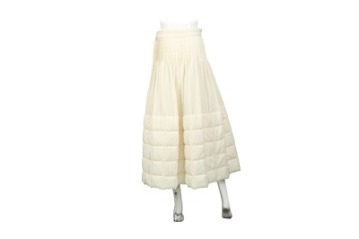 Lot 267 - Chanel Off White Quilted Midi Skirt - Size 38