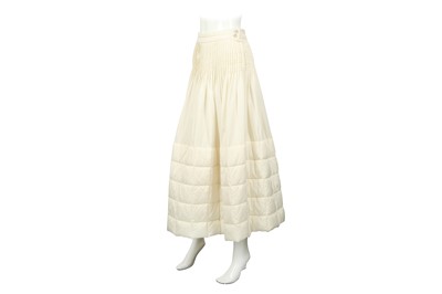 Lot 267 - Chanel Off White Quilted Midi Skirt - Size 38