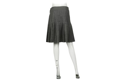 Lot 95 - Chanel Grey Wool Pleated Skirt - Size 42
