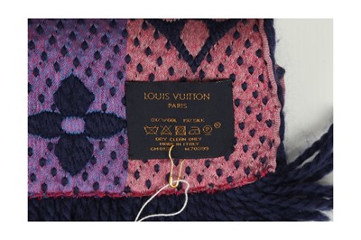 Lot 112 - Louis Vuitton Blue Wool Logomania Scarf
