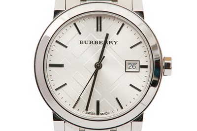 Lot 458 - Burberry Silver The City Watch